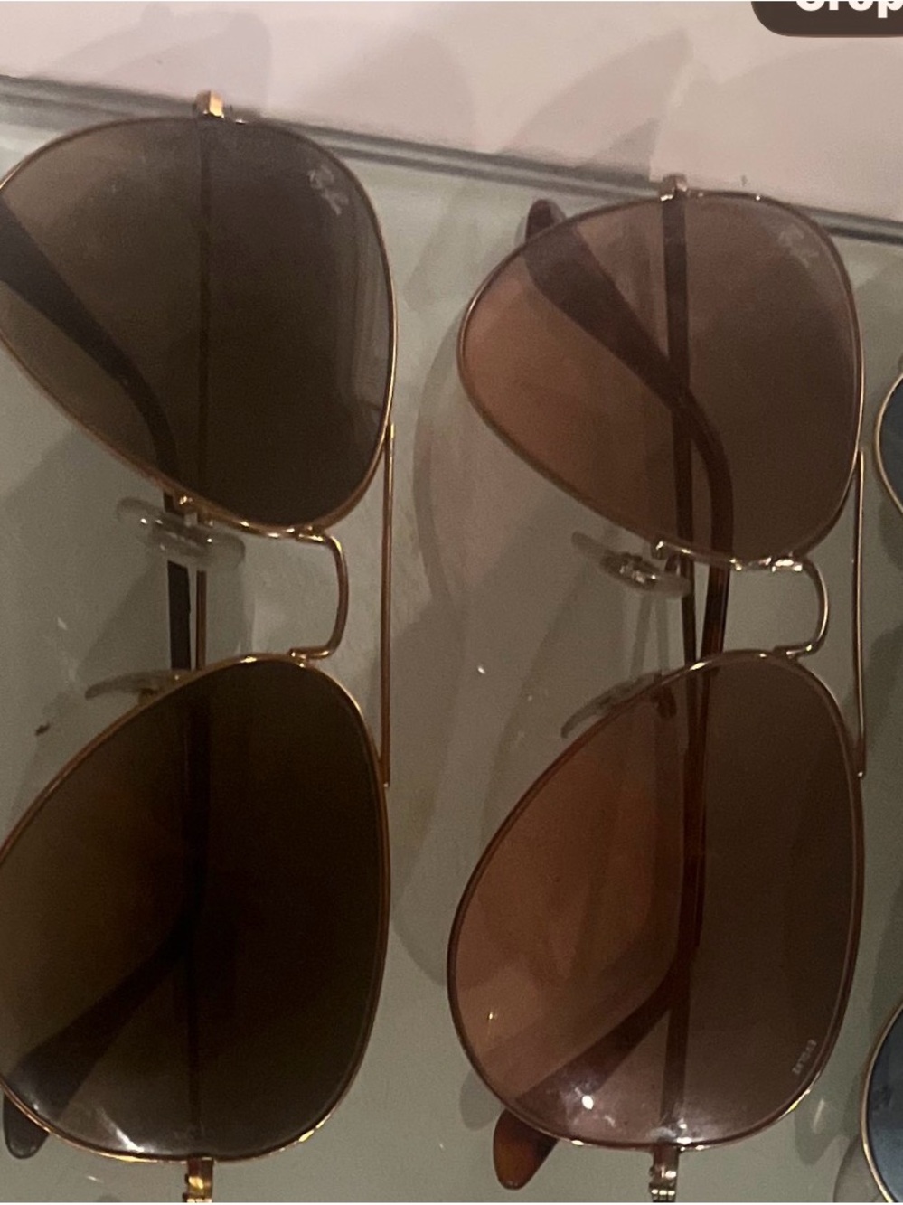 Ray-Ban Gold Frame Brown Lens Aviator Sunglasses - Twin Pair